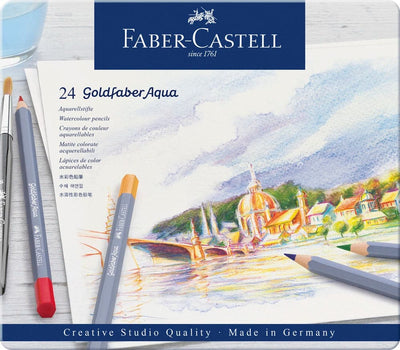 Se Faber-Castell Farveblyant Gold akvarel tinæske 24 ass online her - Ean: 4005401146247
