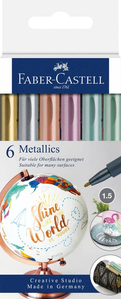 Se Faber-Castell Metallic pen 6 ass online her - Ean: 4005401607069