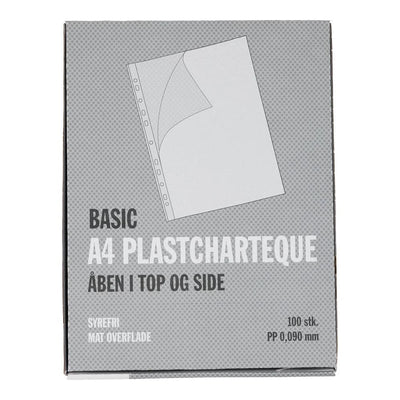 Se Plastcharteque basic mat A4 0,09mm 100stk online her - Ean: 5703273128550