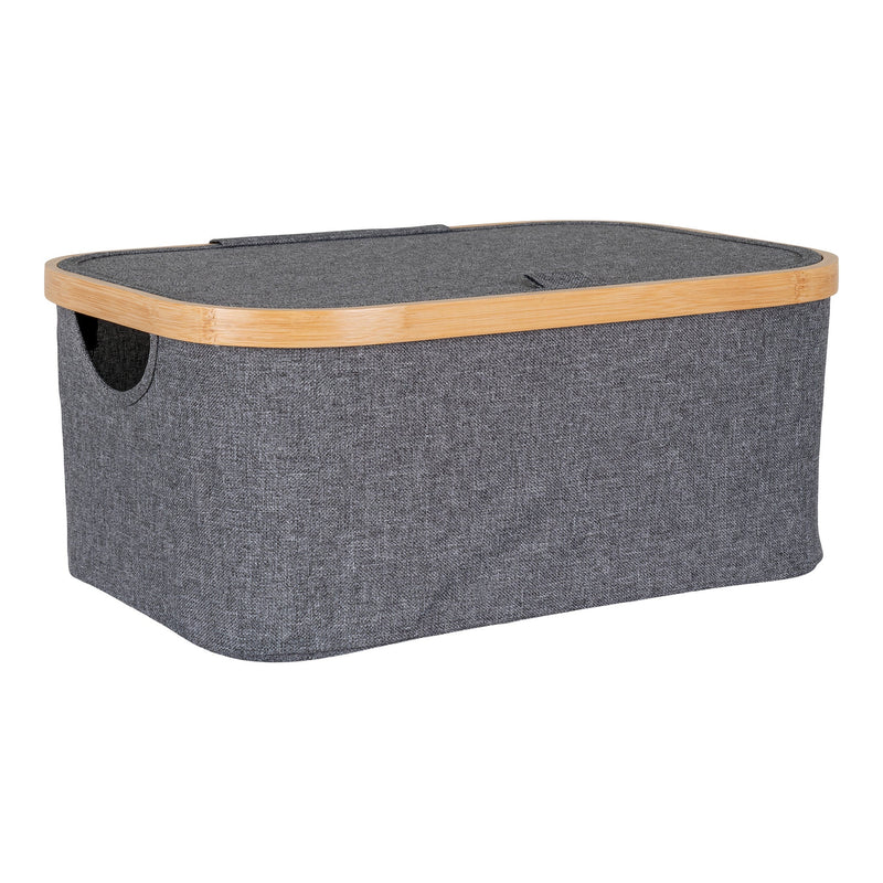 Se Noto Kurv - Kurv I Bambus/Stof, Mørkegrå, 38X26X16 Cm ✔ Kæmpe udvalg i  HouseNordic ✔ Hurtig levering: 1 - 2 Hverdage samt billig fragt - Varenummer: BBM-45560965136661 og barcode / Ean: &