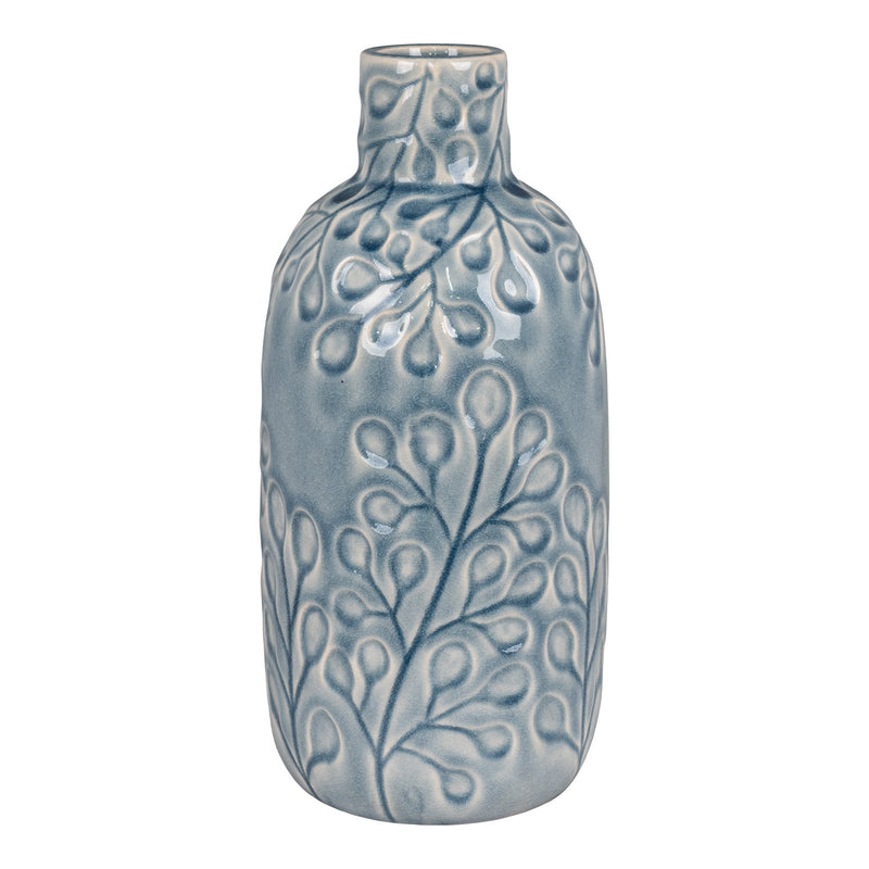 Se Vase - Vase I Keramik, Blå Med Mønster, Rund, Ø12X26 Cm ❤ Stort online udvalg i HouseNordic ❤ Hurtig levering: 1 - 2 Hverdage samt billig fragt ❤ Varenummer: BBM-45561121997077 og barcode / Ean: &