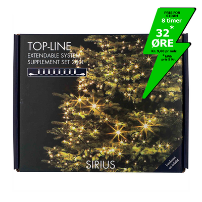 Se Sirius Top Line suppleringssæt 200 LED 20 meter Jul og vinter Lyskæder 66 ❤ Stort online udvalg i Sirius ❤ Hurtig levering: 1 - 2 Hverdage samt billig fragt ❤ Varenummer: SPS-50120 og barcode / Ean: 5707310501207 på lager - Udsalg på Lyskæder - Over 785 kendte brands på udsalg