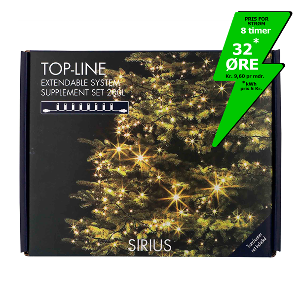 Se Sirius Top Line suppleringssæt 200 LED 20 meter Jul og vinter Lyskæder 66 ❤ Stort online udvalg i Sirius ❤ Hurtig levering: 1 - 2 Hverdage samt billig fragt ❤ Varenummer: SPS-50120 og barcode / Ean: 5707310501207 på lager - Udsalg på Lyskæder - Over 785 kendte brands på udsalg