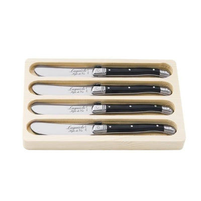 Se Smørkniv Laguiole Sort Sæt 4 Sdv ❤ Stort online udvalg i STYLE DE VIE ❤ Hurtig levering: 1 - 2 Hverdage samt billig fragt ❤ Varenummer: BAR-689270 og barcode / Ean: '8718719300824 på lager - Udsalg på Hjem og have | Køkken og spisestue | Service og bestik Spar op til 67% - Over 424 kendte brands på udsalg