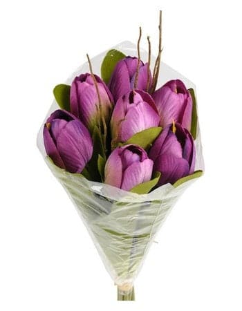 Kunstig Tulipan bundt 30 cm. Lilla - Køb online nu