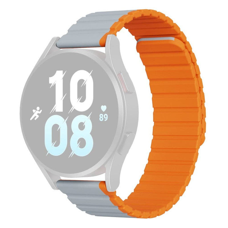 Se Dux Ducis LD Series - Samsung Galaxy Watch 3 45mm / Watch S3 - Magnetisk silikone urrem 22mm - Grå/Orange ❤ Kæmpe udvalg i KopK ❤ Hurtig levering: 1 - 2 Hverdage samt billig fragt - Varenummer: CPD-DU3026014 og barcode / Ean: &
