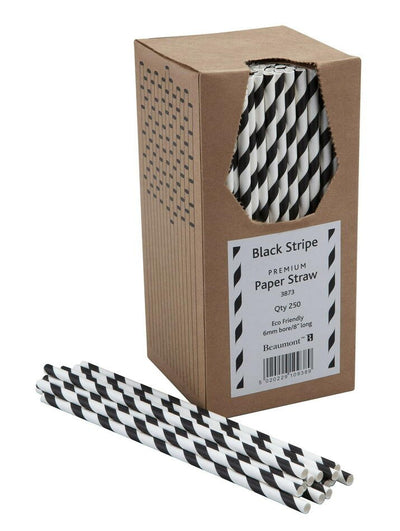 Se Papirsugerør 20cm 6mm Sort & Hvid Stribet Pk 250 ✔ Kæmpe udvalg i  Beaumont ✔ Hurtig levering: 1 - 2 Hverdage samt billig fragt - Varenummer: BAR-12481 og barcode / Ean: '5020229109389 på lager - Udsalg på Barudstyr | Cocktailtilbehør | Sugerør Spar op til 56% - Over 857 kendte brands på udsalg