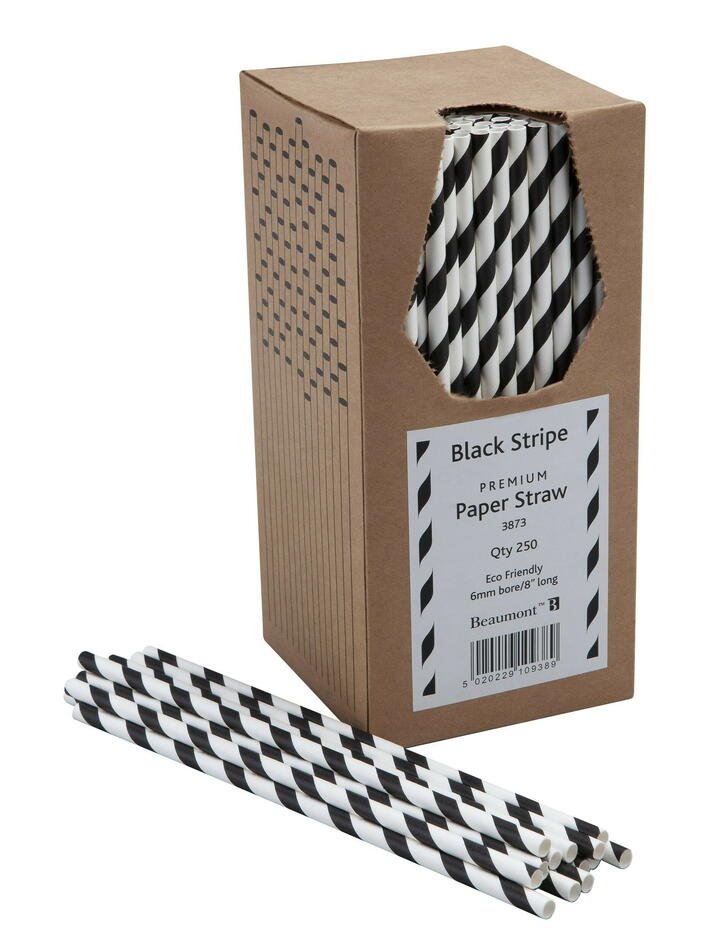 Se Papirsugerør 20cm 6mm Sort & Hvid Stribet Pk 250 ✔ Kæmpe udvalg i  Beaumont ✔ Hurtig levering: 1 - 2 Hverdage samt billig fragt - Varenummer: BAR-12481 og barcode / Ean: &