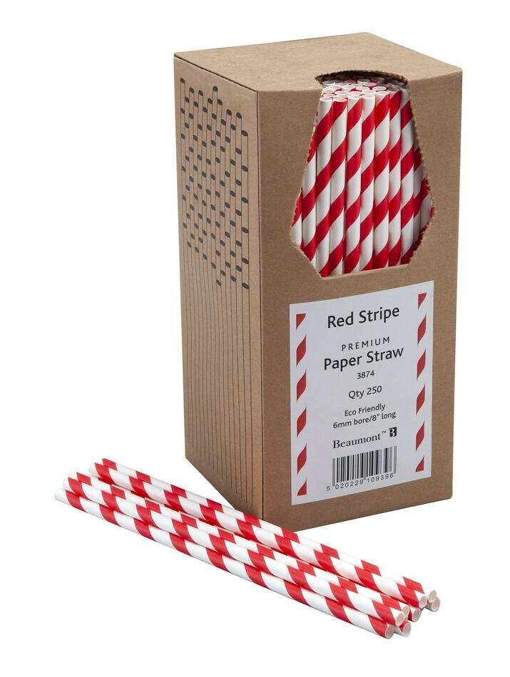Se Papirsugerør 20cm 6mm Rød & Hvid Stribet Pk 250 ✔ Kæmpe udvalg i  Beaumont ✔ Hurtig levering: 1 - 2 Hverdage samt billig fragt - Varenummer: BAR-12482 og barcode / Ean: &