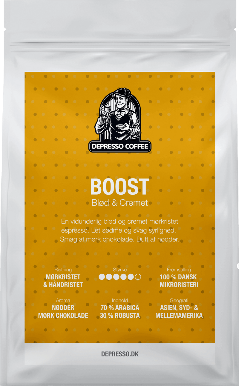 Se Depresso Coffee Kaffebønner Boost - Tilbud ❤ Depresso Coffee ❤ Hurtig levering: 1 - 2 Hverdage samt billig fragt ❤ Varenummer: DC-3191 og barcode / Ean:  på lager - Kæmpe udvalg i  Kaffebønner - Over 857 kendte brands på udsalg