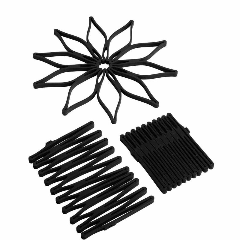 Se Set Of 3 Magic Trivet Black Silicone ❤ Kæmpe udvalg i Steel-Function ❤ Hurtig levering: 1 - 2 Hverdage samt billig fragt - Varenummer: BAR-628272 og barcode / Ean: &