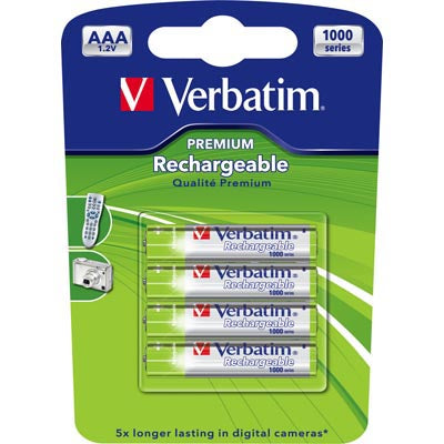 Se Verbatim opladelige batterier, AAA(LR03), Ni-MH, 1000mAh, 1,2V ✔ Kæmpe udvalg i Verbatim ✔ Hurtig levering: 1 - 2 Hverdage samt billig fragt - Varenummer: MMA-22102 og barcode / Ean: '5052012499421 på lager - Udsalg på Batterier Spar op til 53% - Over 434 design brands på udsalg