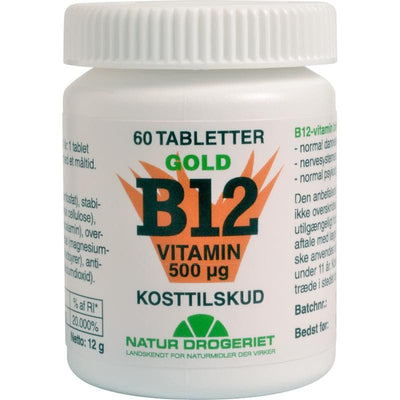 Stort online udvalg i Natur Drogeriet B12 vitamin 500 ug 60 tabletter ❤ Natur Drogeriet ❤ Hurtig levering: 1 - 2 Hverdage og gratis fragt v/køb over 295 kr. GLS til pakkeshop ❤ Varenummer: HG-11371 og barcode / Ean: 5703137006031 på lager - Kæmpe udvalg i Sundhed - Over 454 design mærker på udsalg