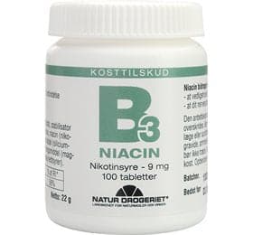 Stort online udvalg i Natur-Drogeriet B3 Niacin Nikotinsyre 9 mg 100 tab. ❤ Natur Drogeriet ❤ Hurtig levering: 1 - 2 Hverdage og gratis fragt v/køb over 295 kr. GLS til pakkeshop ❤ Varenummer: HG-50509 og barcode / Ean: 5703137055831 på lager - Kæmpe udvalg i Sundhed - Over 454 design brands på udsalg