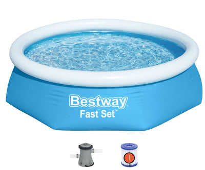 Se Bestway Fast Set Pool sæt 244 x 61 cm m/filter pumpe ✔ Kæmpe udvalg i  Bestway ✔ Hurtig levering: 1 - 2 Hverdage samt billig fragt - Varenummer: MMA-17857450 og barcode / Ean: '6941607310014 på lager - Udsalg på Badebassin/pools til pumpe Spar op til 63% - Over 1454 design brands på udsalg