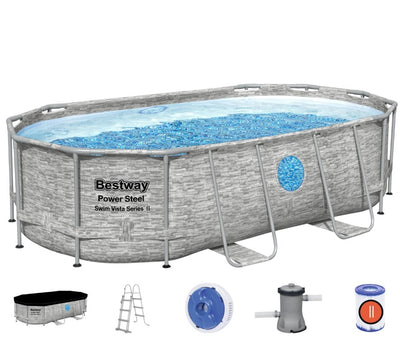 Se Bestway  Power Steel Swim Vista II 427 x 250 x 100 cm - Ny Model ✔ Kæmpe udvalg i  Bestway ✔ Hurtig levering: 1 - 2 Hverdage samt billig fragt - Varenummer: MMA-17856714 og barcode / Ean: '6941607311219 på lager - Udsalg på Badebassin/pools til pumpe Spar op til 66% - Over 1454 design brands på udsalg