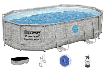 Se Bestway Power Steel Swim Vista II 488 x 305 x 107 cm pool m/sandfilter ❤ Kæmpe udvalg i Bestway ❤ Hurtig levering: 1 - 2 Hverdage samt billig fragt - Varenummer: MMA-17856946 og barcode / Ean: '6941607311486 på lager - Udsalg på Badebassin/pools til pumpe Spar op til 61% - Over 454 kendte mærker på udsalg