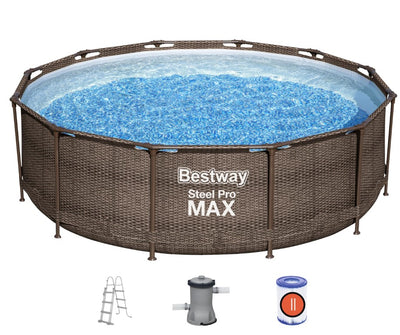 Se Bestway Steel Pro MAX Frame Pool 366x100cm m/pumpe,stige ✔ Kæmpe udvalg i  Bestway ✔ Hurtig levering: 1 - 2 Hverdage samt billig fragt - Varenummer: MMA-17856709 og barcode / Ean: '6942138986211 på lager - Udsalg på Badebassin/pools til pumpe Spar op til 65% - Over 1454 design brands på udsalg