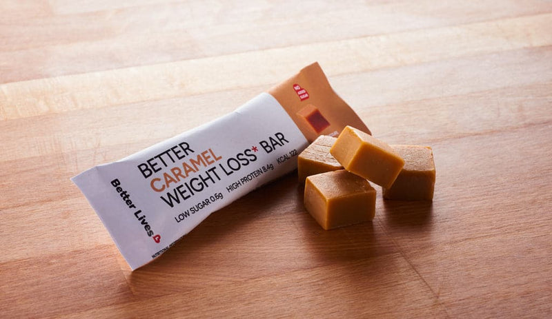 Se Betterlives Protein weight loss bar - Karamel ❤ Kæmpe udvalg i KopK ❤ Hurtig levering: 1 - 2 Hverdage samt billig fragt - Varenummer: HG-10499 og barcode / Ean: &