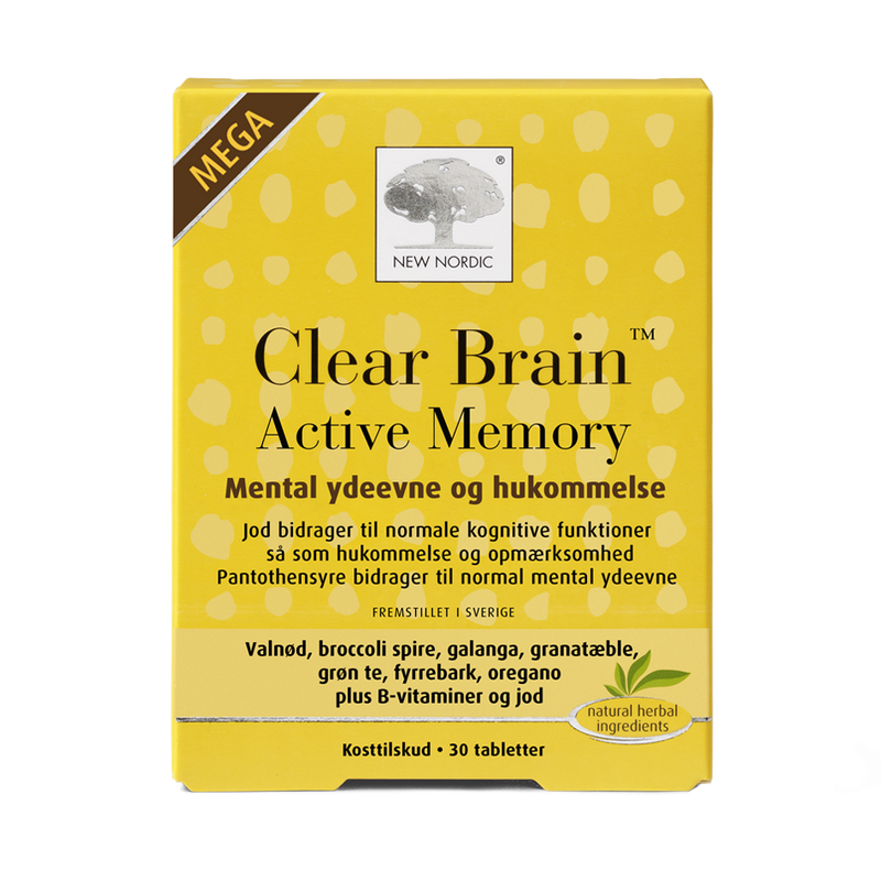 Se New Nordic Clear Brain Active Memory 30 tabletter ❤ Kæmpe udvalg i New Nordic ❤ Hurtig levering: 1 - 2 Hverdage samt billig fragt - Varenummer: HG-45213 og barcode / Ean: &