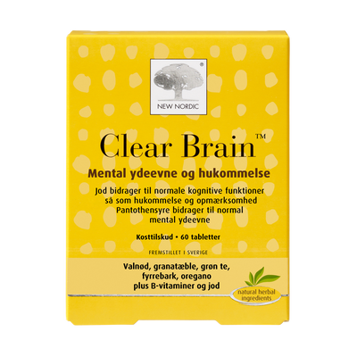 Stort online udvalg i New Nordic Clear Brain 60 tabl. ❤ New Nordic ❤ Hurtig levering: 1 - 2 Hverdage og gratis fragt v/køb over 295 kr. GLS til pakkeshop ❤ Varenummer: HG-45200 og barcode / Ean: 5021807452002 på lager - Kæmpe udvalg i Sundhed - Over 454 design brands på udsalg