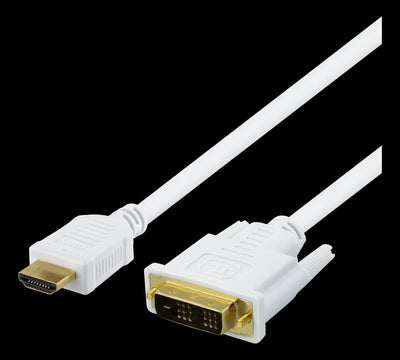 Se DVI - HDMI kabel - Guldbelagt - Fuld HD - Hvid - 2 m ❤ Kæmpe udvalg i Deltaco ❤ Hurtig levering: 1 - 2 Hverdage samt billig fragt - Varenummer: CPD-DL77HDMI-112AD og barcode / Ean: '7333048035806 på lager - Udsalg på Kabler & Adaptere/Billedkabler/HDMI kabler/HDMI til DVI kabler Spar op til 66% - Over 360 kendte mærker på udsalg