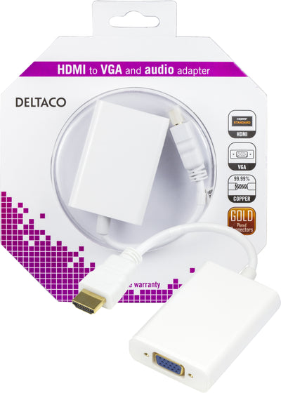 Se HDMI til VGA adapter - med 3.5mm lydudgang - 0.20m - Hvid - Livstidsgaranti ❤ Kæmpe udvalg i Deltaco ❤ Hurtig levering: 1 - 2 Hverdage samt billig fragt - Varenummer: CPD-DL77HDMI-VGA8-K og barcode / Ean: '7340004681724 på lager - Udsalg på Kabler & Adaptere/Billedkabler/HDMI kabler/HDMI kabler Spar op til 61% - Over 454 kendte brands på udsalg
