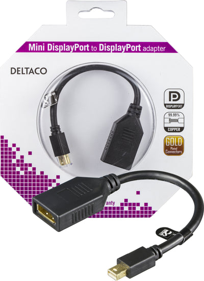 Se Mini Displayport han til Displayport hun adapter kabel - 4K 60Hz - Sort ❤ Kæmpe udvalg i Deltaco ❤ Hurtig levering: 1 - 2 Hverdage samt billig fragt - Varenummer: CPD-DL77MDP-DP1-K og barcode / Ean: '7340004681755 på lager - Udsalg på Kabler & Adaptere/Billedkabler/Mini Displayport kabler/Mini DP til DisplayPort Spar op til 52% - Over 322 kendte brands på udsalg