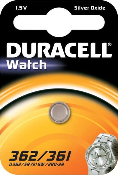 Se Duracell batteri til ure 362/361 ❤ Stort online udvalg i Duracell ❤ Hurtig levering: 1 - 2 Hverdage samt billig fragt ❤ Varenummer: ELG-DUR362 og barcode / Ean: 50936861 på lager - Udsalg på Batterier - Over 434 design brands på udsalg