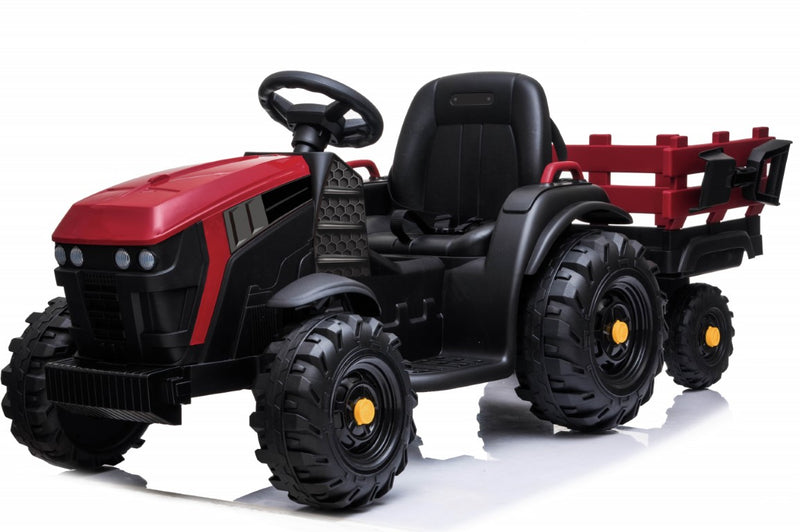 Se EL Traktor med anhænger til Børn 12V m/2.4G, Lædersæde, Gummihjul - Rød ✔ Kæmpe udvalg i  Megaleg ✔ Hurtig levering: 1 - 2 Hverdage samt billig fragt - Varenummer: MMA-28087 og barcode / Ean: &