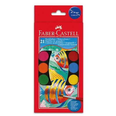Faber-Castell vandfarver 21 farver i box 125021 - Køb online nu