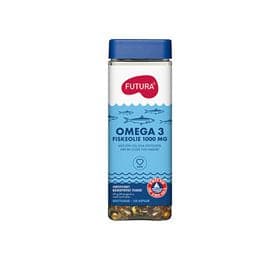 Stort online udvalg i Futura Omega-3 Fiskeolie 1000mg 150 kap. ❤ Futura ❤ Hurtig levering: 1 - 2 Hverdage og gratis fragt v/køb over 295 kr. GLS til pakkeshop ❤ Varenummer: HG-53719 og barcode / Ean: 5702071503026 på lager - Kæmpe udvalg i Sundhed - Over 412 kendte brands på udsalg