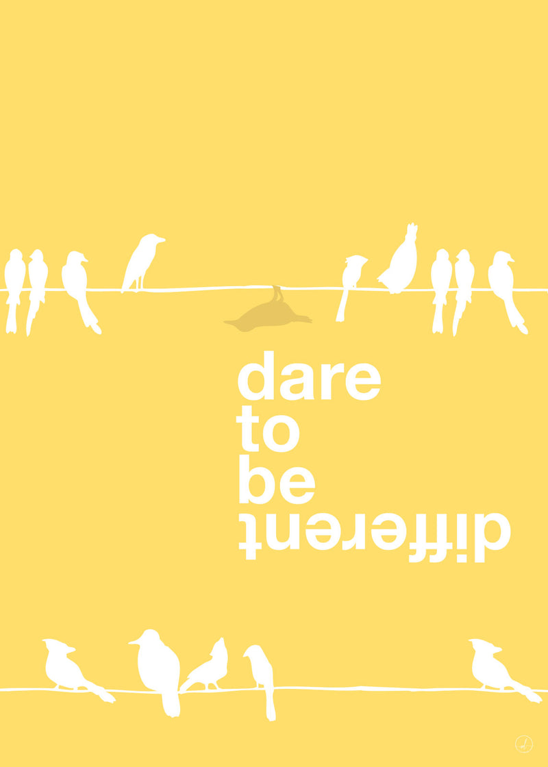 Se Different - Yellow af Rikke Axelsen ❤ Stort online udvalg i Rikke Axelsen ❤ Hurtig levering: 1 - 2 Hverdage samt billig fragt ❤ Varenummer: ILL-14734 og barcode / Ean: på lager - Udsalg på Illux Art shop - Grafisk kunst - Rikke Axelsen - Tekst og citater - Dyr Spar op til 67% - Over 454 design mærker på udsalg