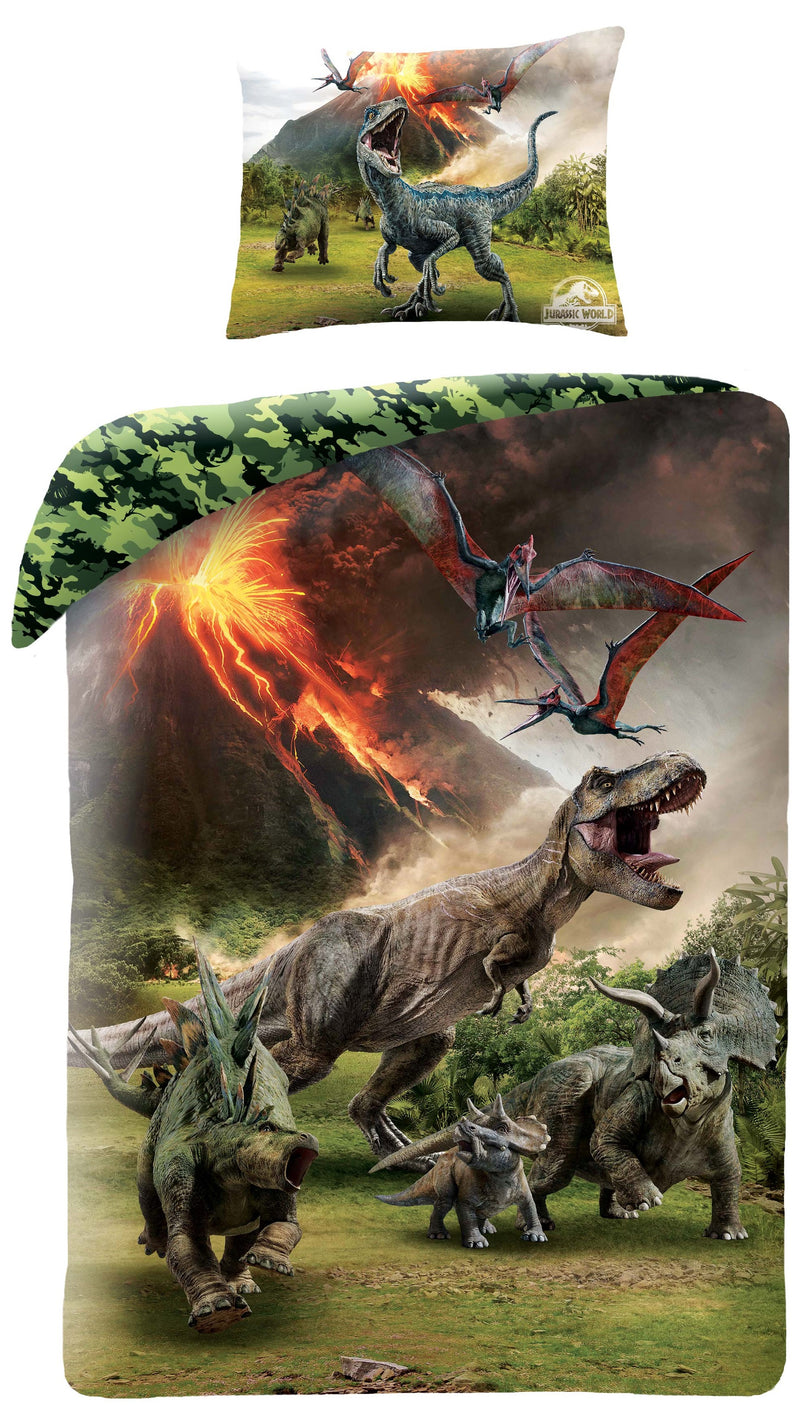 Se Jurassic World Dinosaur Sengetøj 2i1 Design - 100 Procent Bomuld ✔ Kæmpe udvalg i  mmaction ✔ Hurtig levering: 1 - 2 Hverdage samt billig fragt - Varenummer: MMA-2001033 og barcode / Ean: &