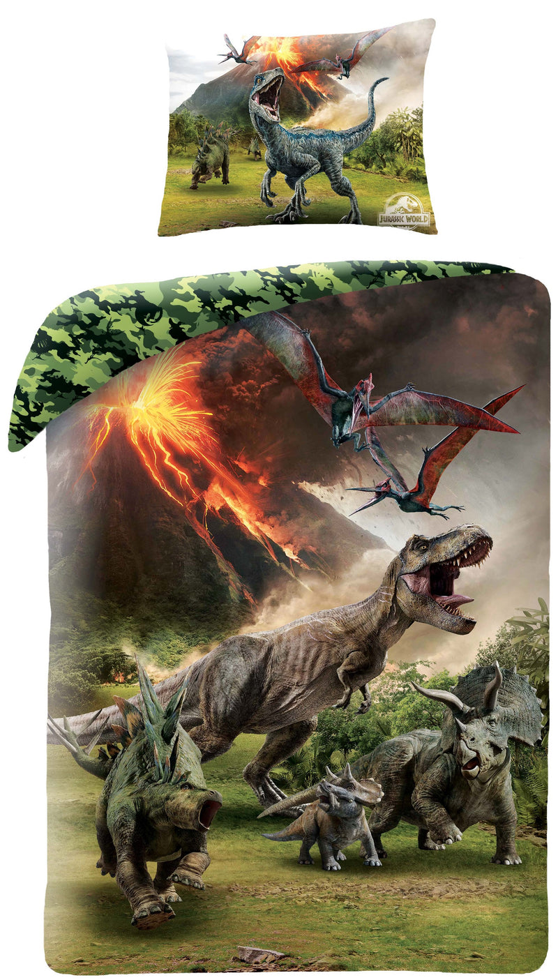 Se Jurassic World Dinosaur Sengetøj 2i1 Design - 100 Procent Bomuld ✔ Kæmpe udvalg i  mmaction ✔ Hurtig levering: 1 - 2 Hverdage samt billig fragt - Varenummer: MMA-2001033 og barcode / Ean: &