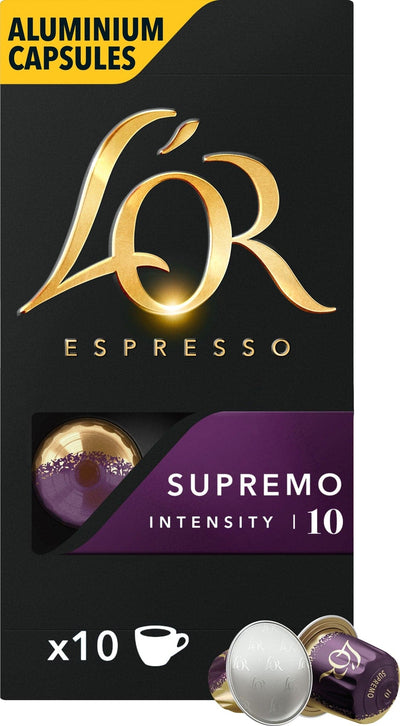 Se L Or Espresso 10 Supremo kaffekapsler 4028598 ❤ Stort online udvalg i L`Or ❤ Hurtig levering: 1 - 2 Hverdage samt billig fragt ❤ Varenummer: ELG-12884 og barcode / Ean: 8711000360521 på lager - Udsalg på Kaffetilbehør - Over 454 kendte mærker på udsalg