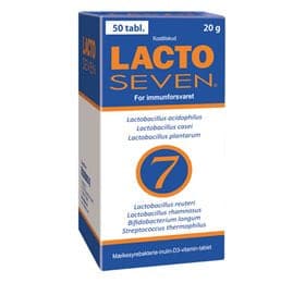 Stort online udvalg i Lacto Seven 50 tab. ❤ ❤ Hurtig levering: 1 - 2 Hverdage og gratis fragt v/køb over 295 kr. GLS til pakkeshop ❤ Varenummer: HG-9261 og barcode / Ean: 6410530084625 på lager - Kæmpe udvalg i Sundhed - Over 454 kendte mærker på udsalg