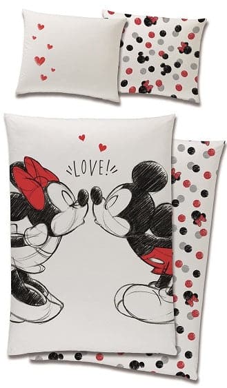 Se Minnie og Mickey Mouse Sengetøj 150 x 210 cm - 100 procent bomuld ✔ Kæmpe udvalg i  mmaction ✔ Hurtig levering: 1 - 2 Hverdage samt billig fragt - Varenummer: MMA-2040327 og barcode / Ean: &