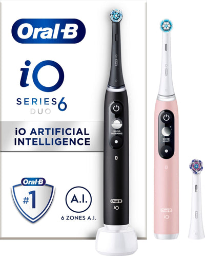 Se Oral-B iO 6s elektrisk tandbørste duopakke (sort/pink) ❤ Stort online udvalg i Oral-B ❤ Hurtig levering: 1 - 2 Hverdage samt billig fragt ❤ Varenummer: ELG-492890 og barcode / Ean: 4210201448877 på lager - Udsalg på Elektrisk tandbørste - Over 424 kendte brands på udsalg