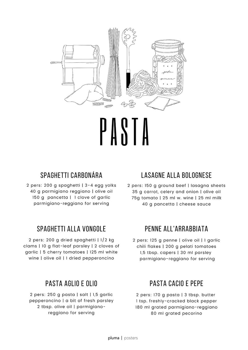 Se Pasta af Pluma Posters ❤ Stort online udvalg i Pluma Posters ❤ Hurtig levering: 1 - 2 Hverdage samt billig fragt ❤ Varenummer: ILL-15698 og barcode / Ean: på lager - Udsalg på Illux Art shop - Pluma Posters - Mad og drikke - Tekst og citater Spar op til 54% - Over 424 kendte brands på udsalg