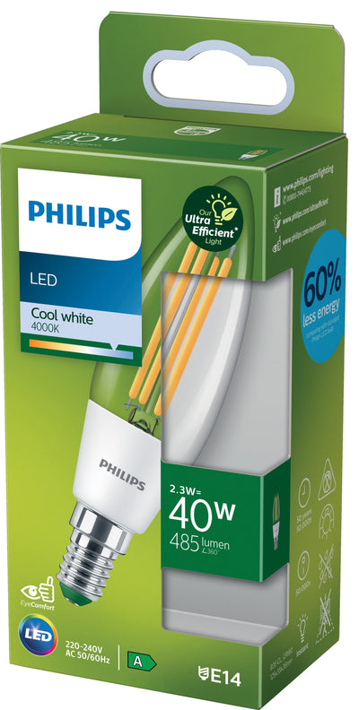 Se Philips LED-pære 2.3W E14 ❤ Stort online udvalg i Philips ❤ Hurtig levering: 1 - 2 Hverdage samt billig fragt - Varenummer: ELG-506055 og barcode / Ean: '8719514435773 på lager - Udsalg på Lamper & belysning Spar op til 67% - Over 312 kendte brands på udsalg