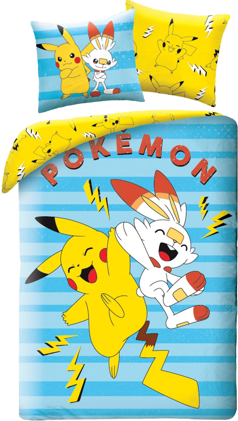 Se Pokemon Pikachu og Scorbunny Sengetøj  - 100 procent bomuld ✔ Kæmpe udvalg i  mmaction ✔ Hurtig levering: 1 - 2 Hverdage samt billig fragt - Varenummer: MMA-2001172 og barcode / Ean: &