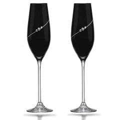 Matrivo Sorte Champagneglas med Swarovski krystaller - Køb online nu