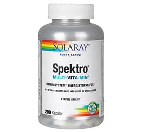 Stort online udvalg i Solaray Spektro MultiVitaMin 200 kaps. ❤ Solaray ❤ Hurtig levering: 1 - 2 Hverdage og gratis fragt v/køb over 295 kr. GLS til pakkeshop ❤ Varenummer: HG-7641 og barcode / Ean: 076280501254 på lager - Kæmpe udvalg i Sundhed - Over 434 design mærker på udsalg