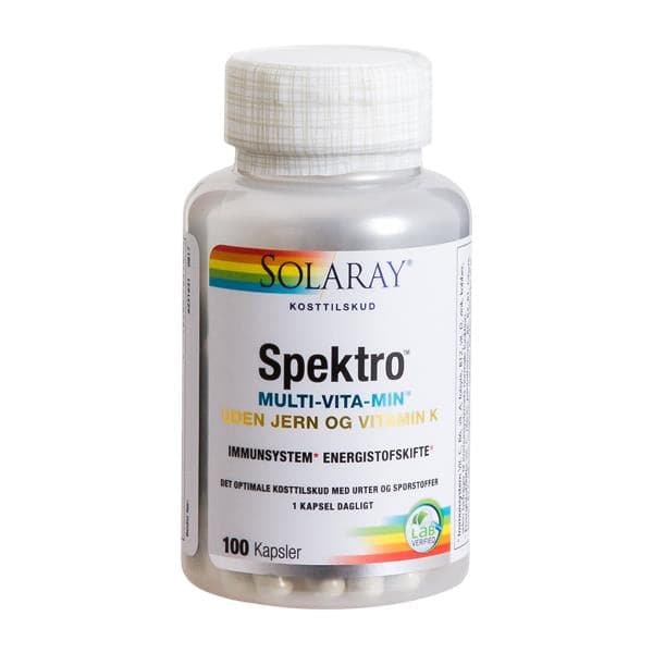 Stort online udvalg i Spektro Multivitamin u. jern og K 100 kaps. ❤ Spektro ❤ Hurtig levering: 1 - 2 Hverdage og gratis fragt v/køb over 295 kr. GLS til pakkeshop ❤ Varenummer: HG-7916 og barcode / Ean: 076280784145 på lager - Kæmpe udvalg i Sundhed - Over 434 design mærker på udsalg