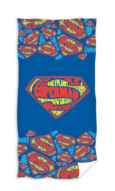 Se Superman Badehåndklæde - 100 procent bomuld ✔ Kæmpe udvalg i Mmaction ✔ Hurtig levering: 1 - 2 Hverdage samt billig fragt - Varenummer: MMA-2040039 og barcode / Ean: '5902689401350 på lager - Udsalg på Badehåndklæder til Børn Spar op til 67% - Over 454 design mærker på udsalg