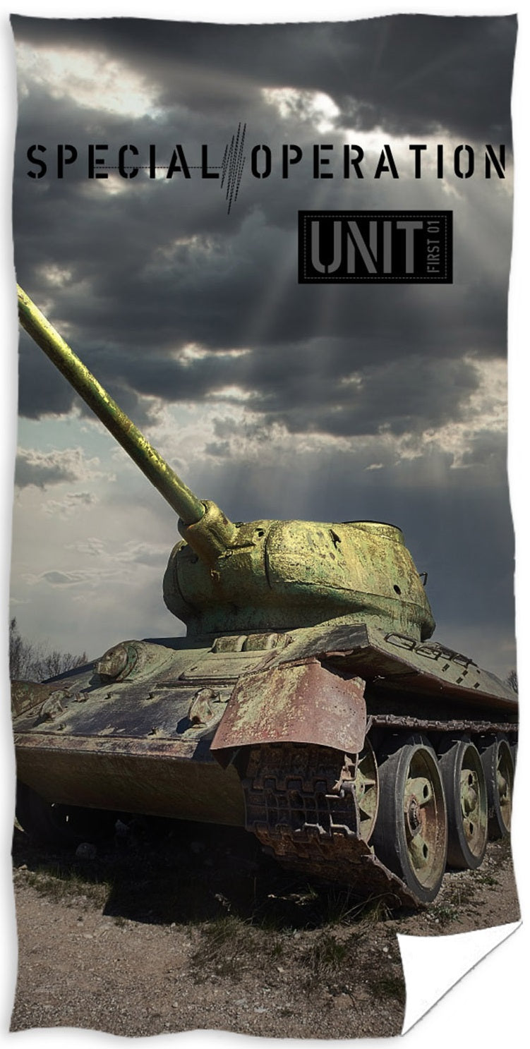 Se Tank Army Badehåndklæde - 100 procent bomuld ✔ Kæmpe udvalg i Mmaction ✔ Hurtig levering: 1 - 2 Hverdage samt billig fragt - Varenummer: MMA-2040227 og barcode / Ean: &