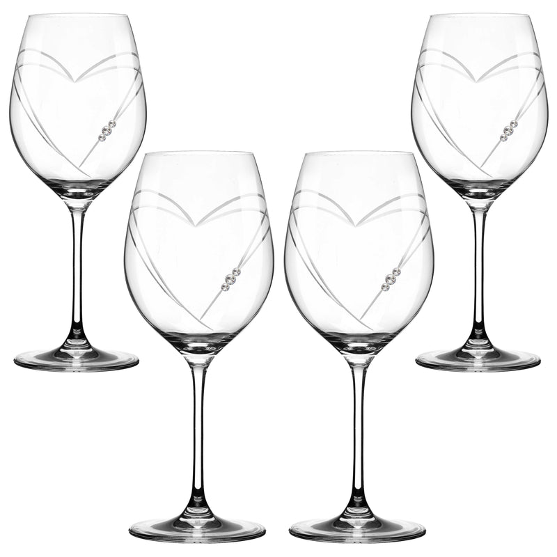 Se Matrivo Two Hearts Rødvinsglas med Swarovski krystaller - 4 stk. ❤ Stort online udvalg i Matrivo ❤ Hurtig levering: 1 - 2 Hverdage samt billig fragt ❤ Varenummer: MAT-10479 og barcode / Ean: 0745114488510 på lager - Udsalg på Vinglas - Over 857 kendte brands på udsalg