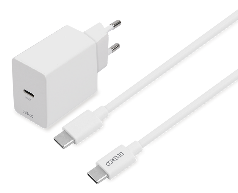 Se USB-C PD HURTIG oplader / adapter - 20W Inkl. USB-C til USB-C kabel - 5 års garanti ❤ Stort online udvalg i Deltaco ❤ Hurtig levering: 1 - 2 Hverdage samt billig fragt - Varenummer: CPD-DL77USBC-AC146 og barcode / Ean: &