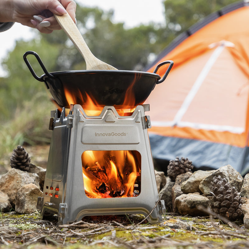 Se Flamet sammenklappelig camping komfur i stål Ø15,5 x 18 cm ❤ Stort online udvalg i InnovaGoods ❤ Hurtig levering: 1 - 2 Hverdage samt billig fragt - Varenummer: CPD-NG33V0103482 og barcode / Ean: &